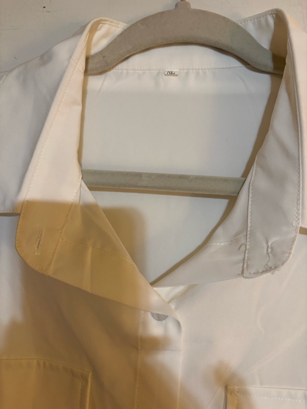 Classic Long Sleeve Button-Up Shirt in Off-White - Picture 2 of 3